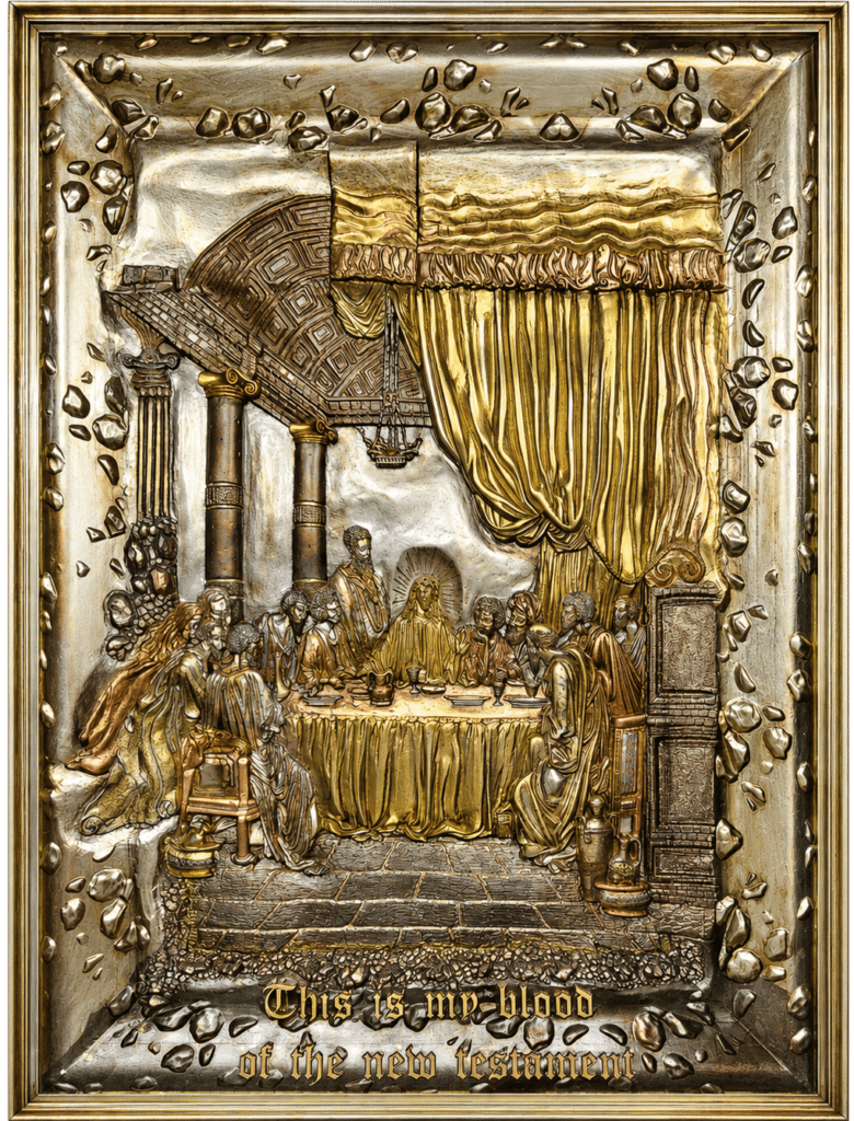 The Last Supper — Metallic Version by Amnon Moalem, Carved wood and cast-epoxy