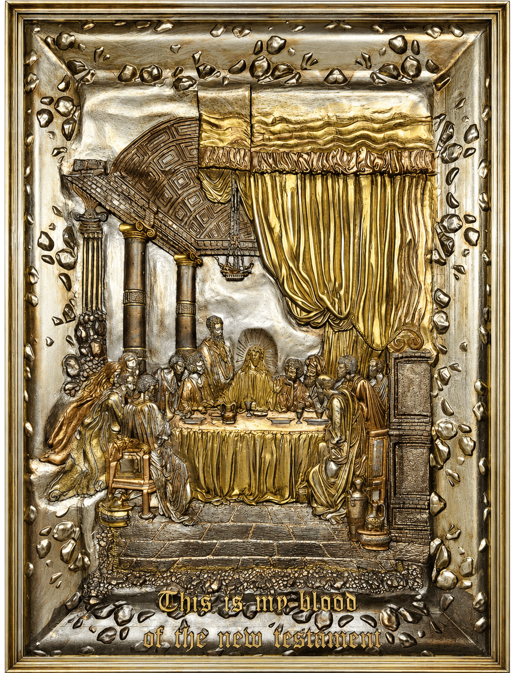 The Last Supper — Metallic Version by Amnon Moalem, Carved wood and cast-epoxy