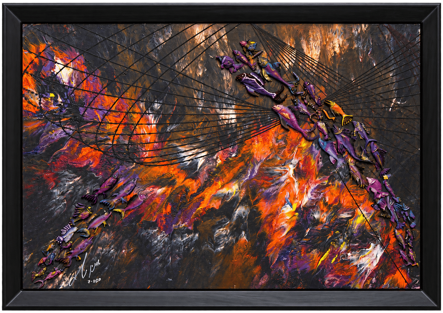 Beyond the Waves of Time, mixed media artwork by Amnon Moalem