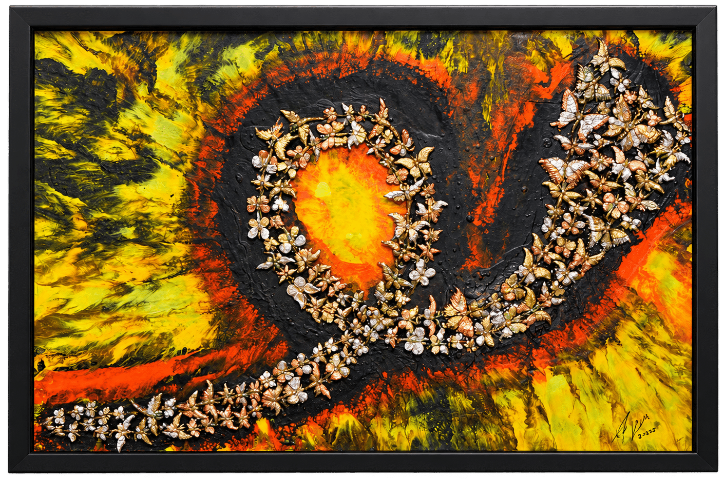 Golden Confusion, mixed media artwork by Amnon Moalem