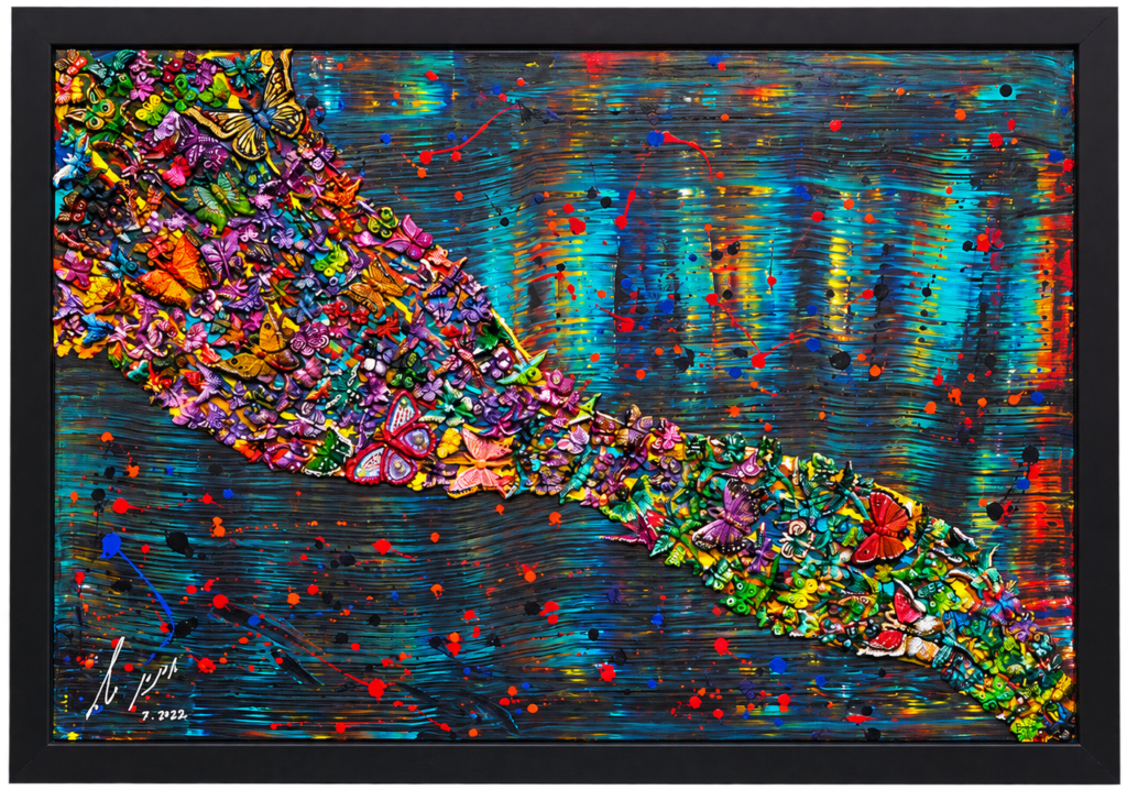 Migration III, mixed media artwork by Amnon Moalem
