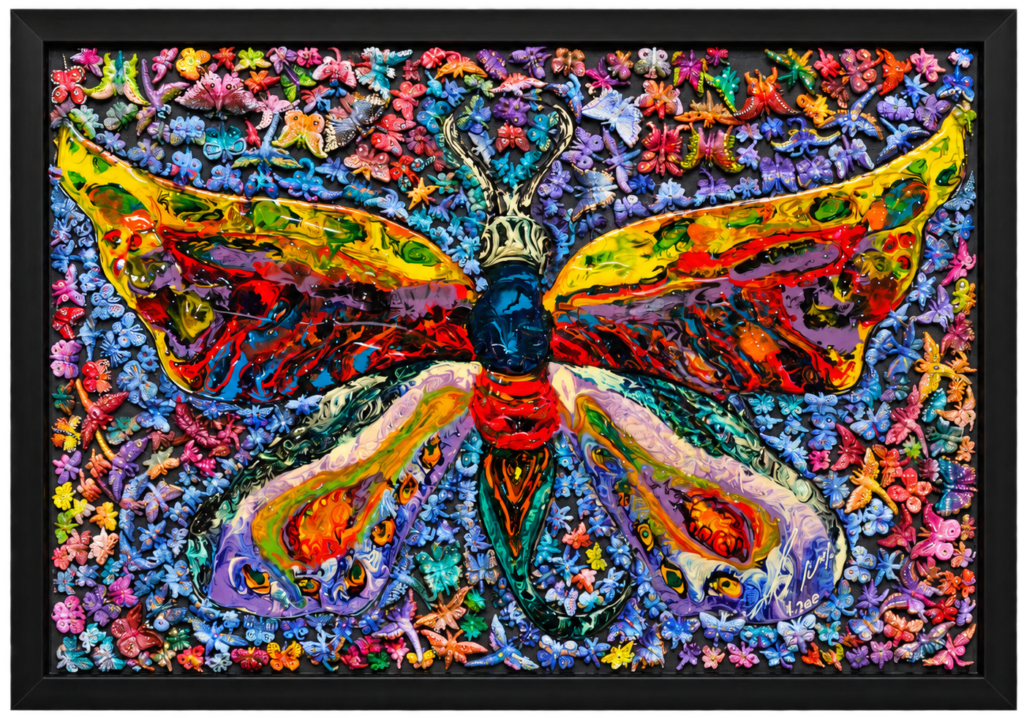Wings, mixed media artwork by Amnon Moalem