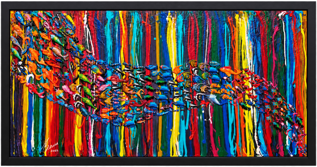 Migration, mixed media artwork by Amnon Moalem