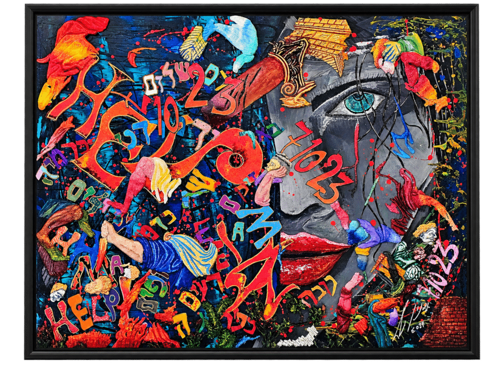 A Day in October II, mixed media artwork by Amnon Moalem