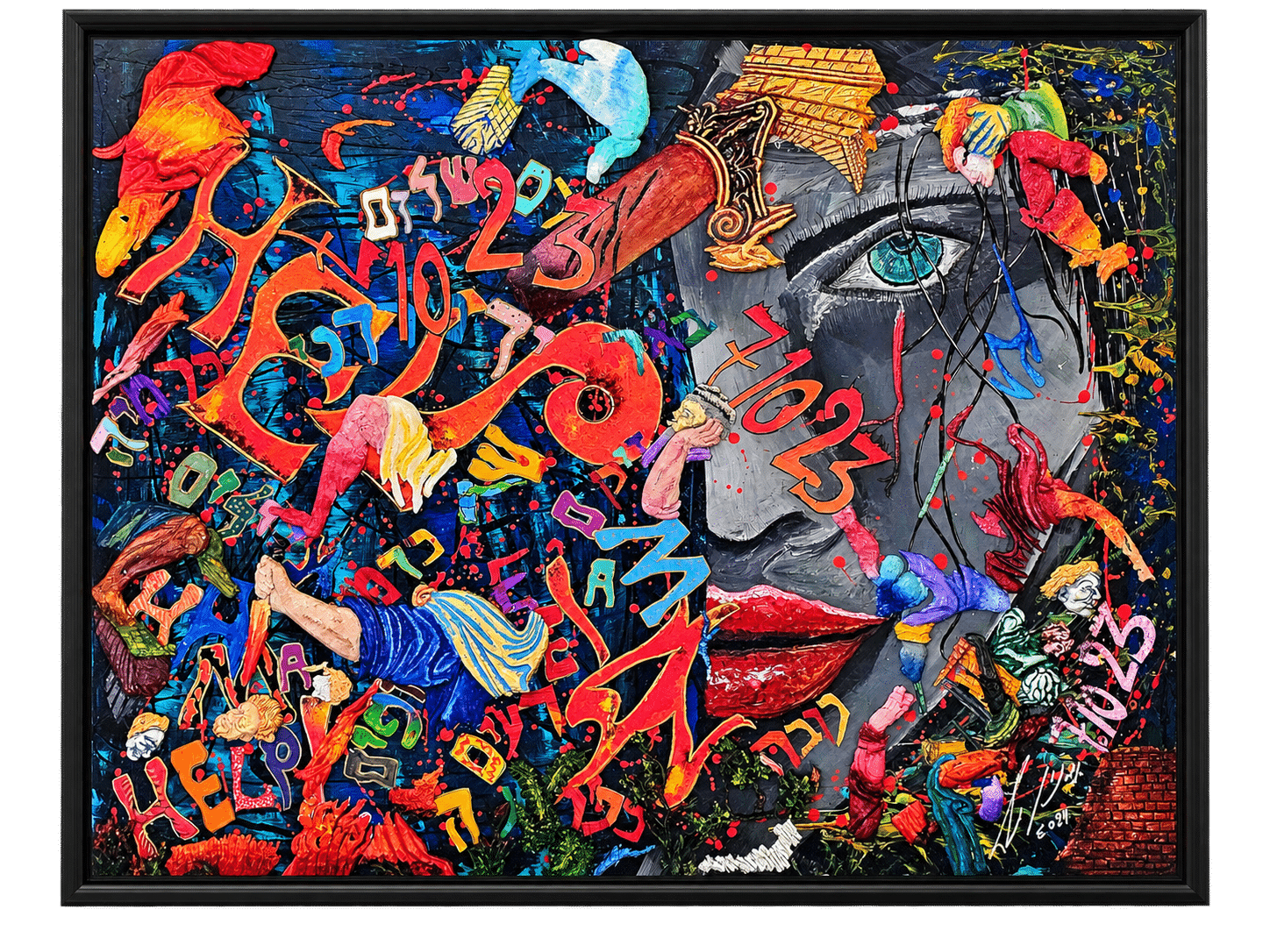 A Day in October II, mixed media artwork by Amnon Moalem