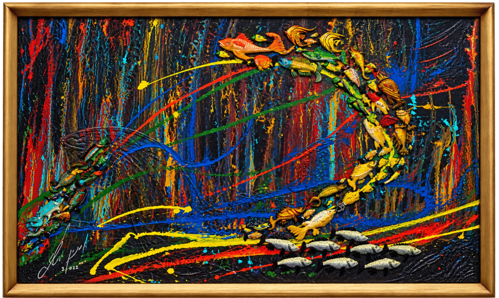 Question, mixed media artwork by Amnon Moalem