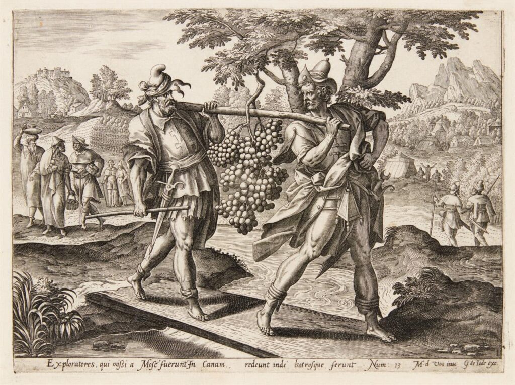 The Spies, engraving after Maerten de Vos